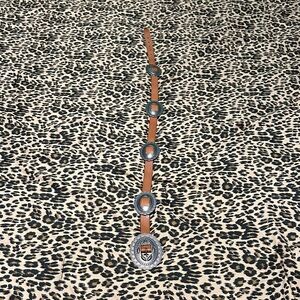 2000's American Living By Ralph Lauren Brown Concho Belt with Silver Accents